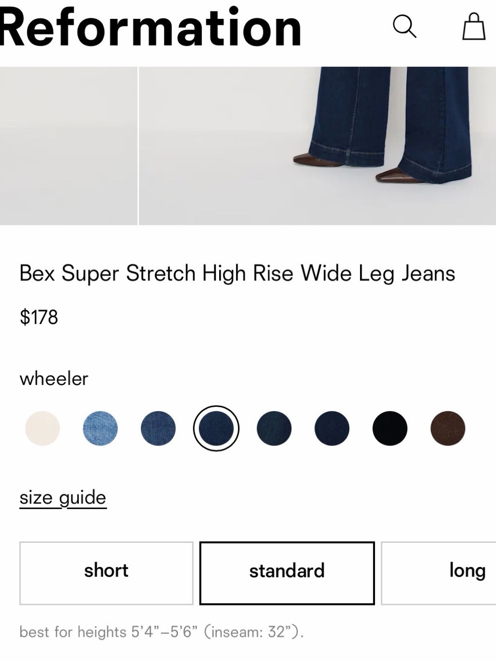 Reformation Bex Super Stretch High Rise Wide Leg Jeans - Picture 7 of 12